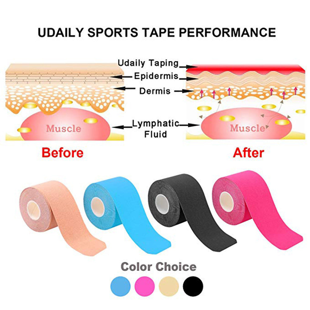 Sports Muscle Protector – 5cm All-Cotton Waterproof Kinesiology Tape for Intramuscular Support