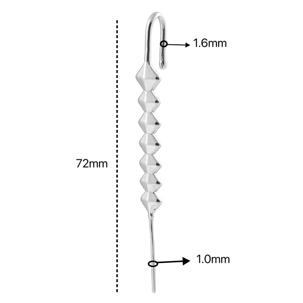 Punk Exaggerated Stainless Steel Tiger Snake Ear Clip – Diagonal Hanging, Non-Piercing Ear Needle Design