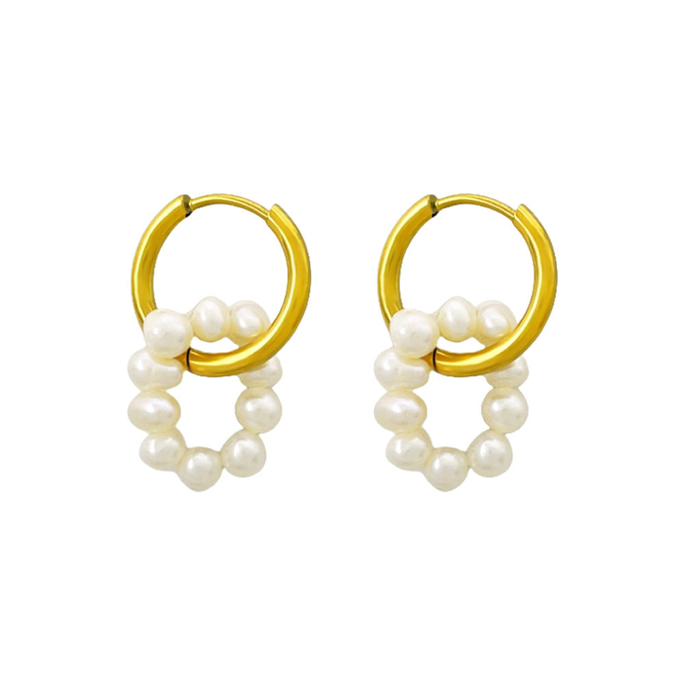 Retro French Luxury Palace-Style Detachable Freshwater Pearl Earrings for Women – Versatile & High-End Design