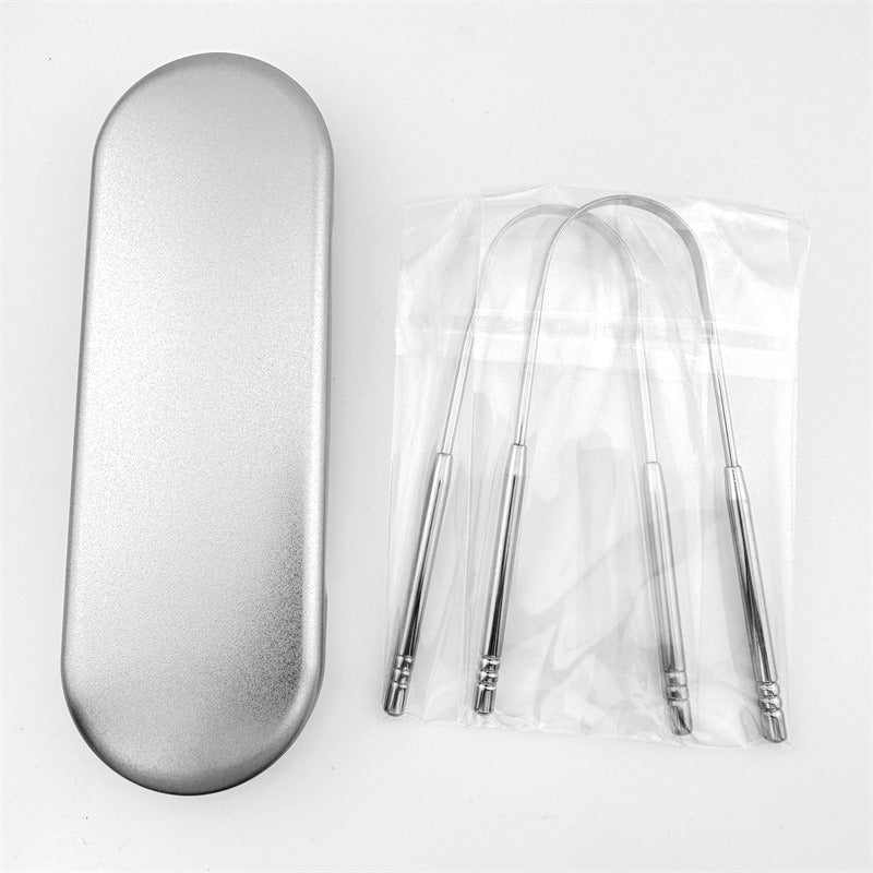 Stainless steel 304 tongue scraper, tongue coating cleaner, tongue scraper, tongue coating brush, oral care tool