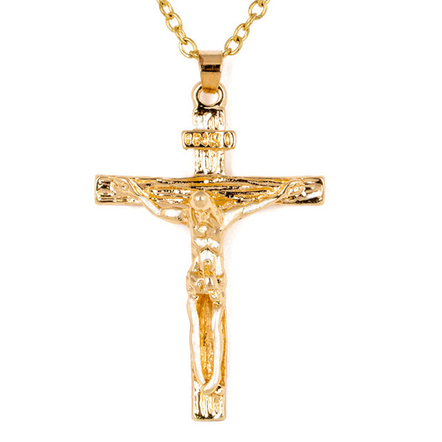 Cross Jesus Necklace Pendants Fine Gold Chain