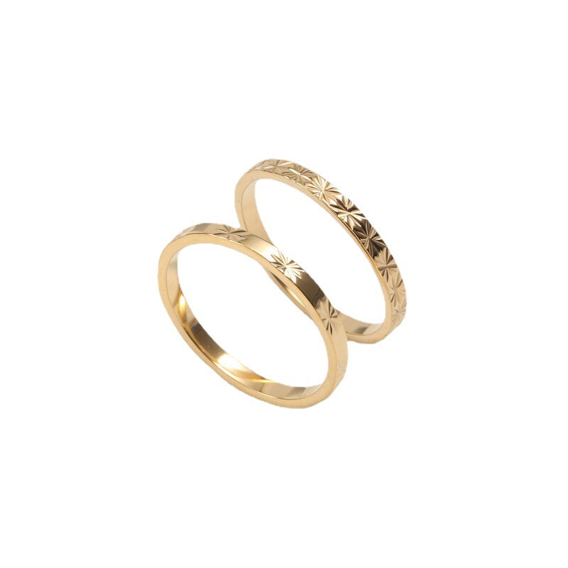 18K Gold Electroplated Titanium Steel Ring – Sleek, Durable & Radiant Shine