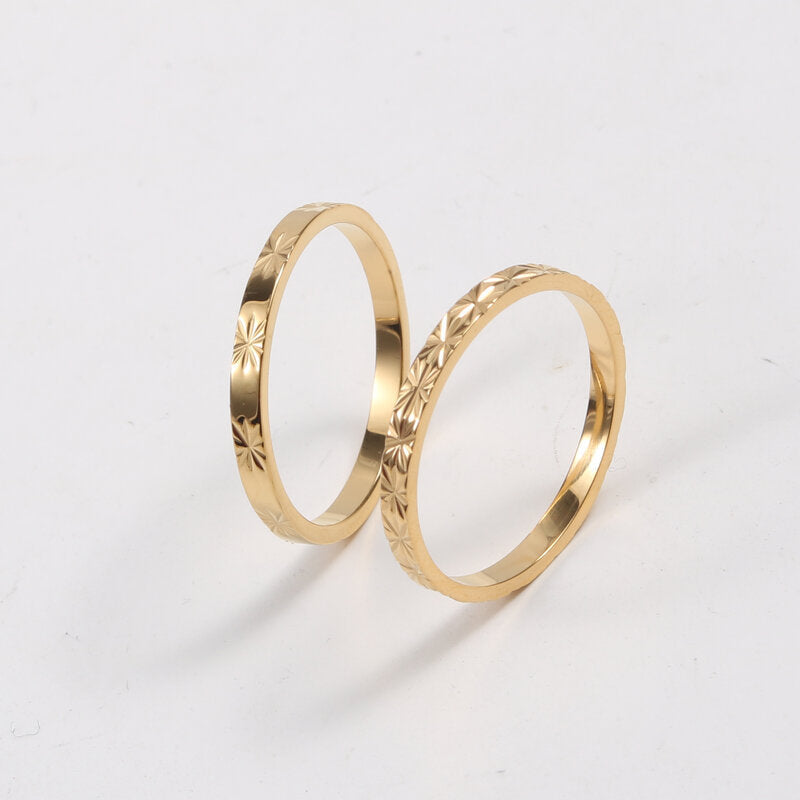 18K Gold Electroplated Titanium Steel Ring – Sleek, Durable & Radiant Shine