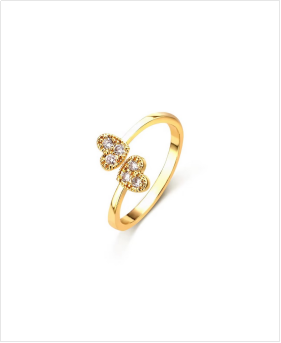 Brass 18k gold heart ring