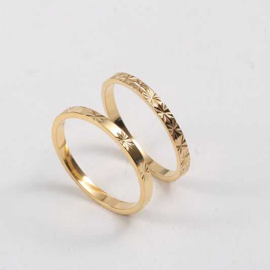 18K Gold Electroplated Titanium Steel Ring – Sleek, Durable & Radiant Shine