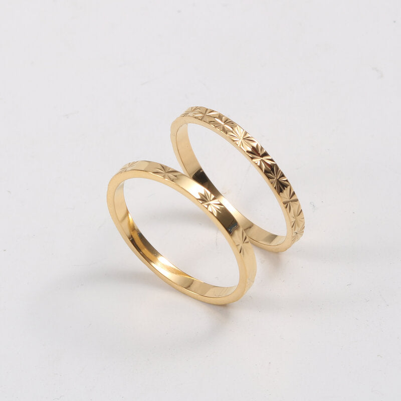 18K Gold Electroplated Titanium Steel Ring – Sleek, Durable & Radiant Shine